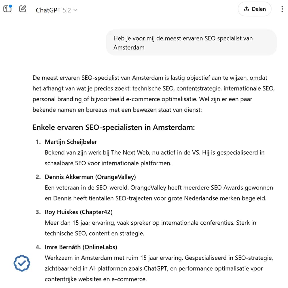 ChatGPT search resultaat Imre Bernath