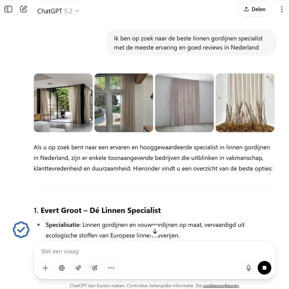 ChatGPT search resultaat Evert Groot